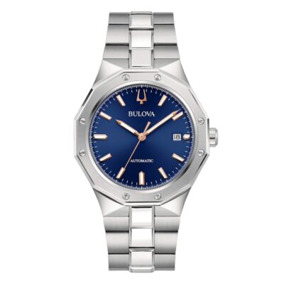 Orologio uomo bulova ottagonale quadrante blu idea regalo per lui 96B463