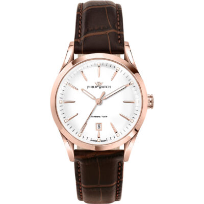 Orologio uomo in pelle marrone philip watch collezione sunray R8251180020