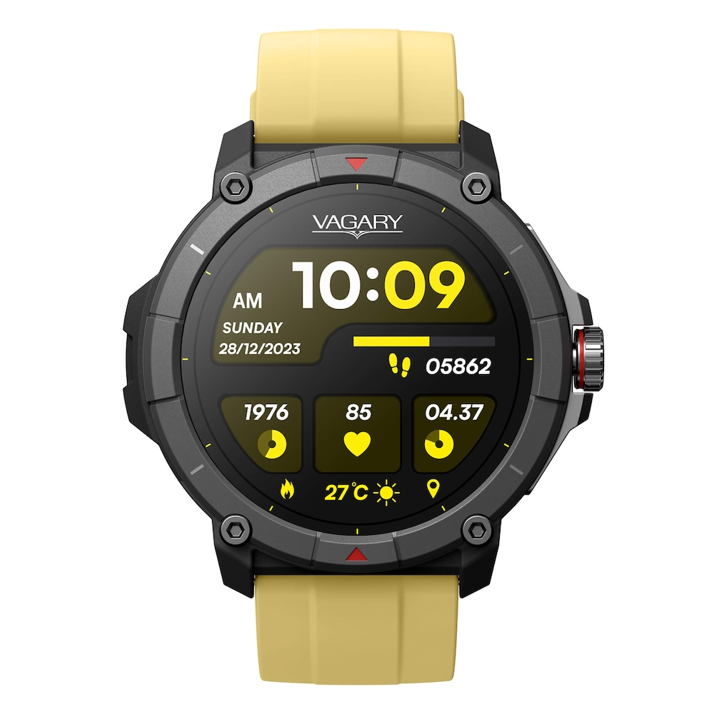 Smartwatch-uomo-sportivo-con-cinturino-giallo-vagary-citizen-X04A-003VY.jpg Orologio Smartwatch Sportivo con Cinturino Giallo Silicone Uomo Vagary Citizen X04A-003VY - immagine 1
