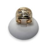 Anello Oro Giallo 18kt Fascia Alta con Intagli Donna