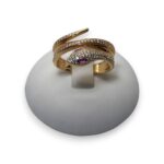 Anello Oro Giallo 18kt Modello Serpente in Pavè  Donna