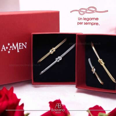 bracciale amen gioielli nodo damore intrecci argento 925 prezzo ab preziosi balzano