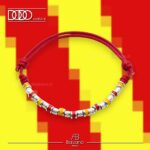Bracciale GIALLO ROSSO in Cordino Cerato con Pigne in Argento 925 Dodo Mariani