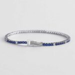 Bracciale Tennis con Zirconi Alternati  Bianchi e Blu Uomo Mabina