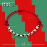 Bracciale ROSSO VERDE in Cordino Cerato con Pigne in Argento 925 Dodo Mariani