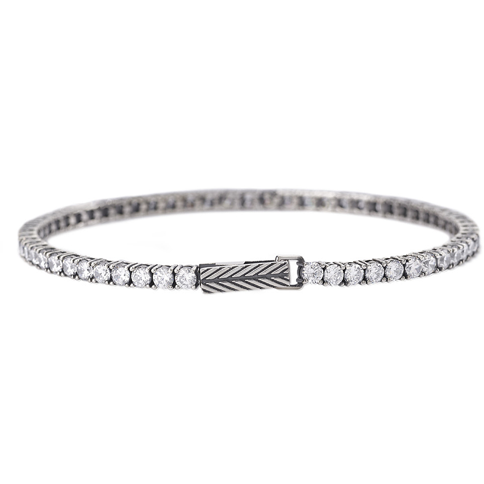 bracciale-uomo-gioielli-mabina-gioielli-533436-m_467324.jpg Bracciale Tennis con Zirconi Bianchi Uomo Mabina - immagine 1