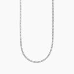 Collana in Argento Rodiato Tennis con Zirconi Bianchi Uomo Mabina