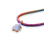 Collana Multicolor con Ciondolo Bimba in Oro Rosa Indaco Le Bebé