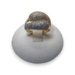 Anello Bicolore in Pavè di Zirconi Oro 18kt Donna