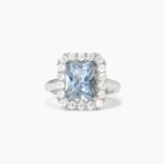 Anello Regolabile in Acquamarina Sintetica Princess e Zirconi Donna Mabina