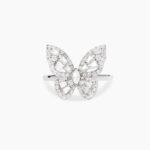 Anello Regolabile con Farfalla in Zirconi Bianchi Donna Mabina