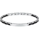 Bracciale Piastra Centrale e Ceramica Nera Uomo Sector Marine