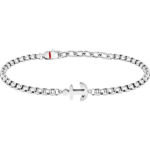 Bracciale Acciaio Maglia Veneta con Ancora Centrale Uomo Sector