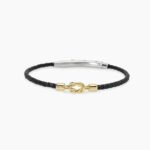 Bracciale in Pelle Sintetica con Nodo Dorato Uomo Mabina