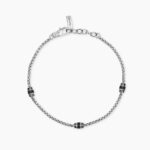 Bracciale Maglia Veneta con Elementi in Zirconi Neri Uomo Mabina