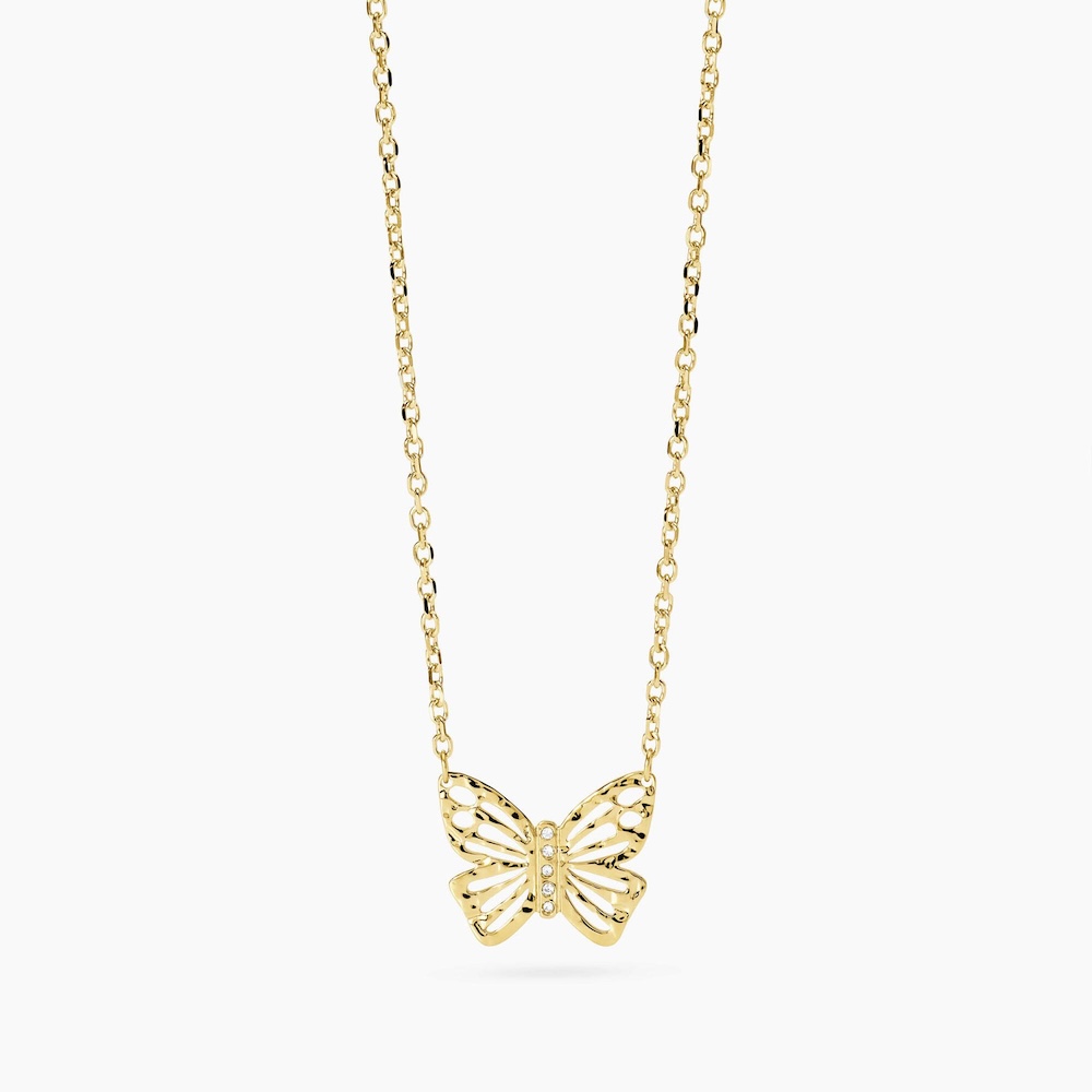 Collana-donna-con-farfalla-dorata-kidult-idea-regalo-per-lei-851122.jpg Collana in Acciaio Dorata Farfalla Centrale Donna Kidult - immagine 1
