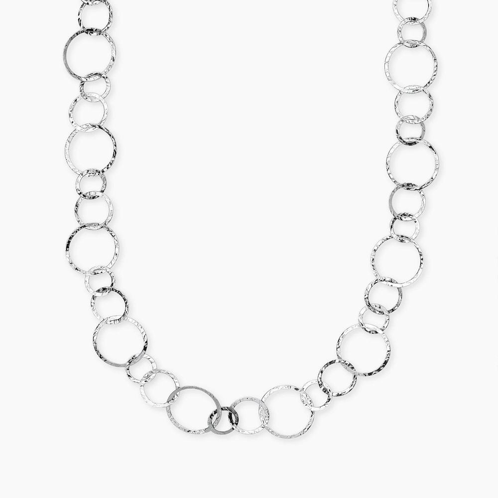 Collana-lunga-donna-maglie-larghe-martellate-kidult-851137.jpg Collana Lunga in Acciaio Maglia Larga Martellata Donna Kidult - immagine 1