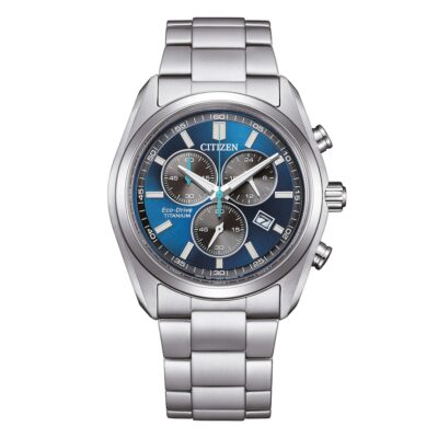Orologio citizen crono al titanio uomo quadrante blu idea regalo per lui citizen AT2590 59L