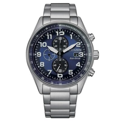Orologio citizen crono uomo quadrante blu idea regalo per lui CA0770 72L