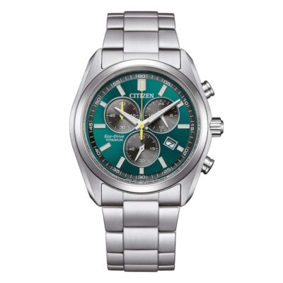 Orologio citizen uomo super titanio verde idea regalo per lui AT2590 59X