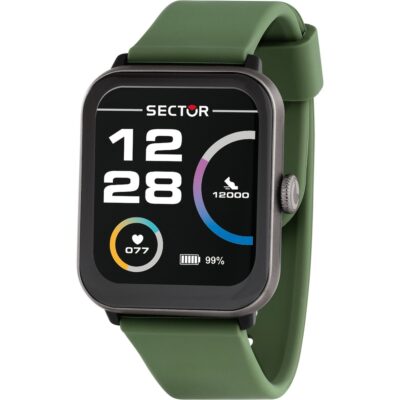 Smartwatch uomo economico verde con cinturino in silicone firmato sector idea regalo per lui R3251303005