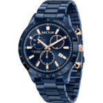 Orologio Crono Total Blue con Dettagli Rosè Uomo Sector  R3273778004