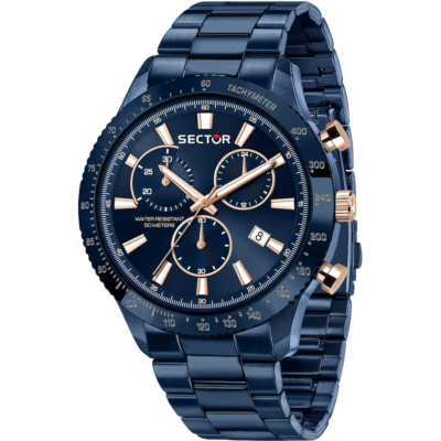 Orologio sector uomo crono total blue con dettagli rose idea regalo per lui R3273778004