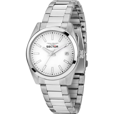 Orologio uomo quadrante bianco 37mm sector idea regalo per lui R3253240031