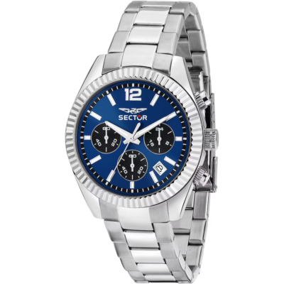 orologio crono uomo sector quadrante blu 39mm idea regalo per lui maglia jubilee R3273640030