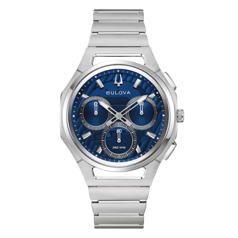 Orologio bulova uomo quadrante blu curv crono orologio curvo bulova orologio 41mm top gamma idea regalo 96A339