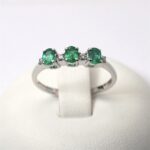 Anello Trilogy di Smeraldi Alternati con Diamanti Giorgio Visconti