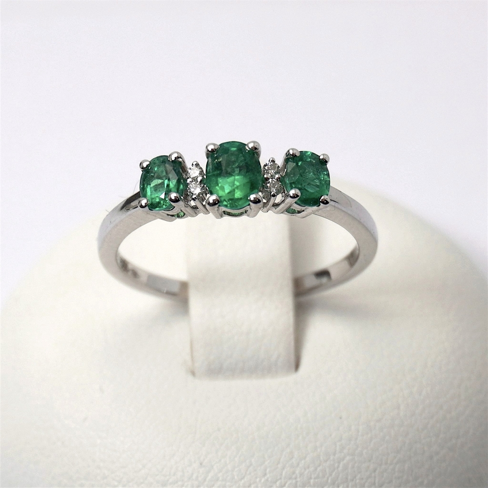 16 anello trilogy smeraldo giorgio visconti prezzo ab preziosi balzano gioielleria bari ABX16566S Anello Trilogy di Smeraldi Giorgio Visconti - immagine 1