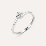 Anello Valentino Solitario con Zircone 4mm in Oro Bianco 9kt Stroili Claire