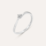 Anello Valentino Solitario con Zircone 3mm in Oro Bianco 9kt Stroili Claire