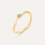 Anello Valentino Solitario con Zircone 3mm in Oro Giallo 9kt Stroili Claire