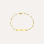 Bracciale Maglia Alternata con Targhetta Oro Giallo 9kt Bimbo Stroili Holy