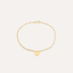 Bracciale Forzatina con Cuore Pendente in Oro Giallo 9kt Stroil Beverly