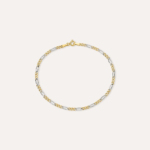 Bracciale Maglia Alternata 1/3 in Oro Bianco e Giallo 9kt Stroil L'homme Or