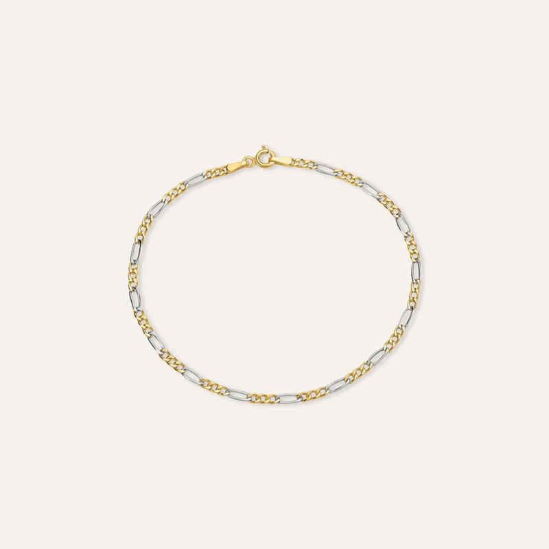 Bracciale maglia alternata bicolore in oro giallo e bianco 9kt firmata stroili oro 1412929