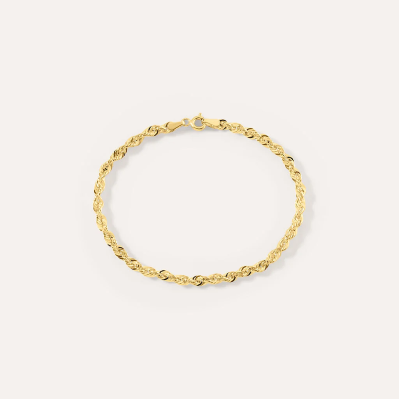 Bracciale maglia corda intrecciata in oro giallo 9kt idea regalo per lei stroili oro 1426734