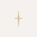 Ciondolo Croce Bicolore con Crocifisso in Oro 9kt  Stroili Holy