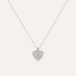Collana con Cuore in Zirconi Bianchi Oro Bianco 9kt Stroili Claire