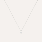 Collana Punto Luce in Zircone Bianco 4mm Oro Bianco 9kt Stroili Claire