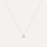 Collana Punto Luce in Zircone Bianco 4mm Oro Bianco 9kt Stroili Claire