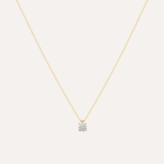 Collana Punto Luce in Zircone Bianco 4mm Oro Giallo 9kt Stroili Claire