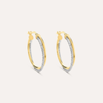 Orecchini Cerchio Doppi in Oro Giallo e Bianco 9kt Stroili Toujours