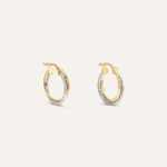Orecchini Piccoli Cerchio Doppi in Oro Giallo e Bianco 9kt Stroili Toujours