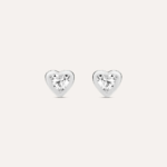 Orecchini Lobo Cuore Oro Bianco 9kt con Zircone Stroili Bon Ton