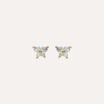 Orecchini Lobo Forma Farfalla con Zirconi in Oro Giallo 9kt Stroili Bon Ton