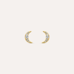 Orecchini Lobo Luna in Oro Giallo 9kt con Zirconi Stroili Bon Ton